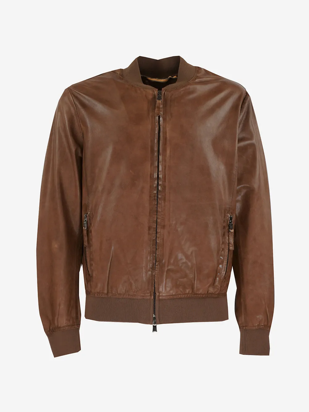 Bully - Unlined nappa bomber jacket with double zip