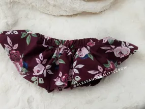 Burgundy Floral Skirted Bloomers