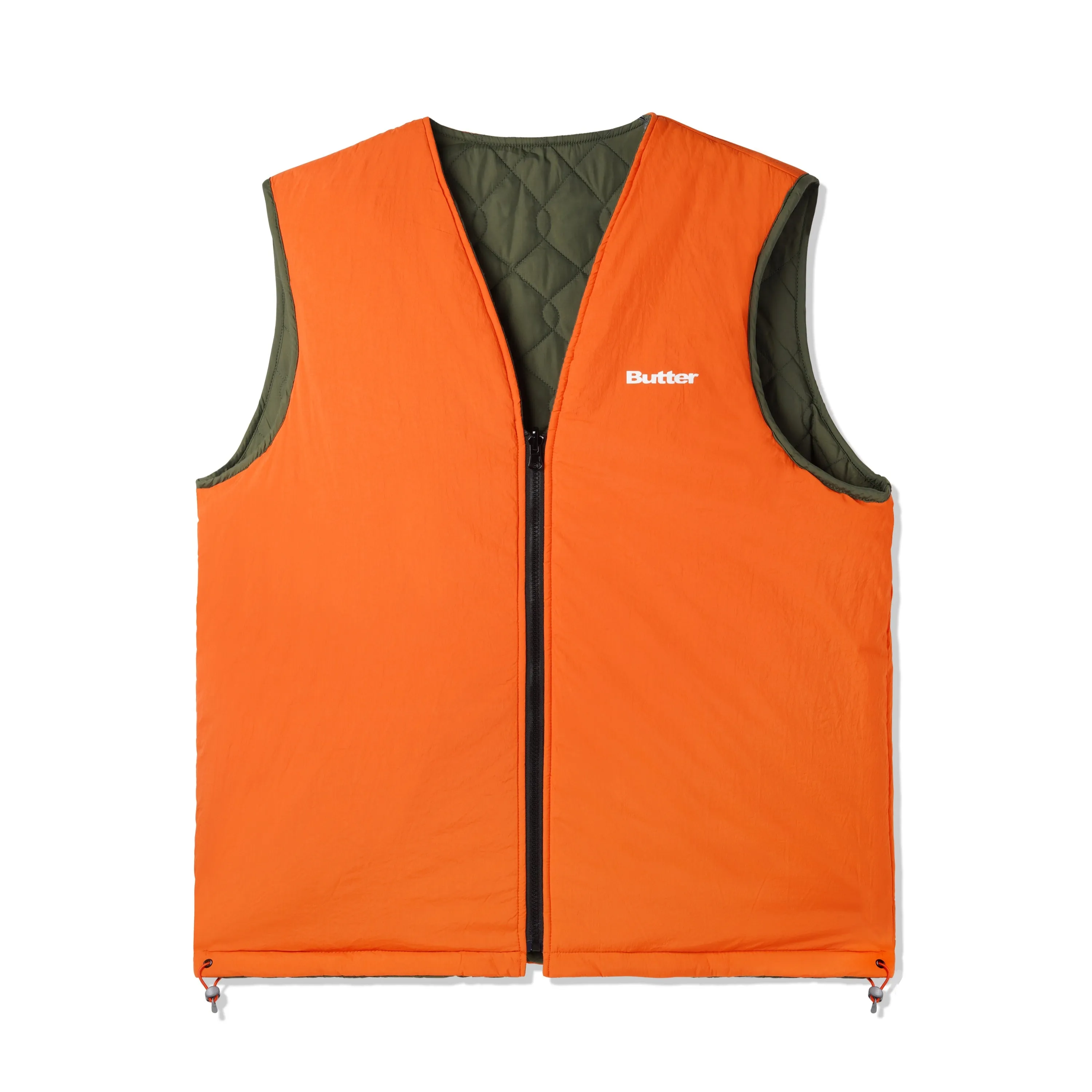 Butter Chainlink Reversible Army Orange Puffer Vest