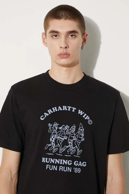 Carhartt WIP cotton t-shirt S/S Fun Run men’s black color with a print I033986.2HAXX