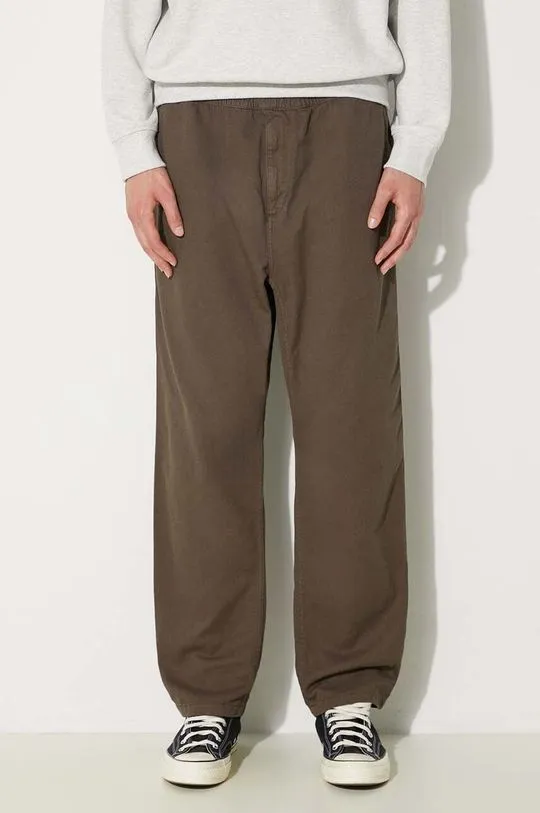 Carhartt WIP cotton trousers Flint Pant brown color I029919.964GD