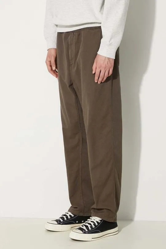 Carhartt WIP cotton trousers Flint Pant brown color I029919.964GD