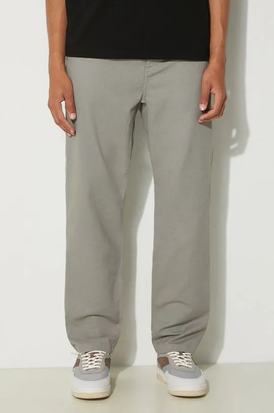 Carhartt WIP cotton trousers Flint Pant gray color I029919.29KGD