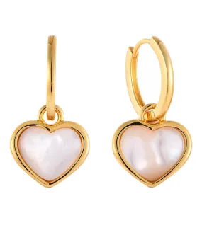 Casablanca Gold Plated Heart Shell Earrings