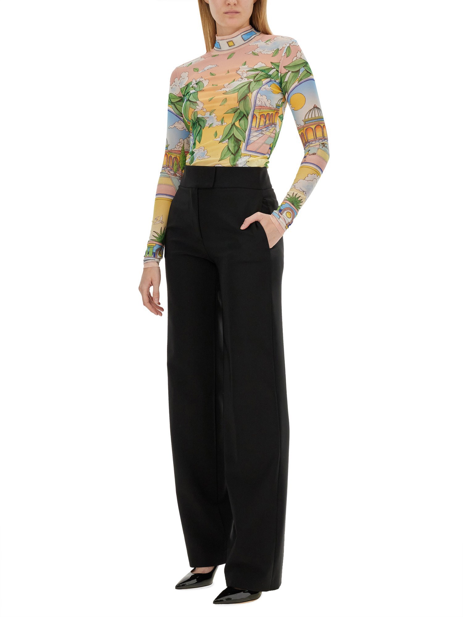 CASABLANCA    MESH TOP WITH PRINT