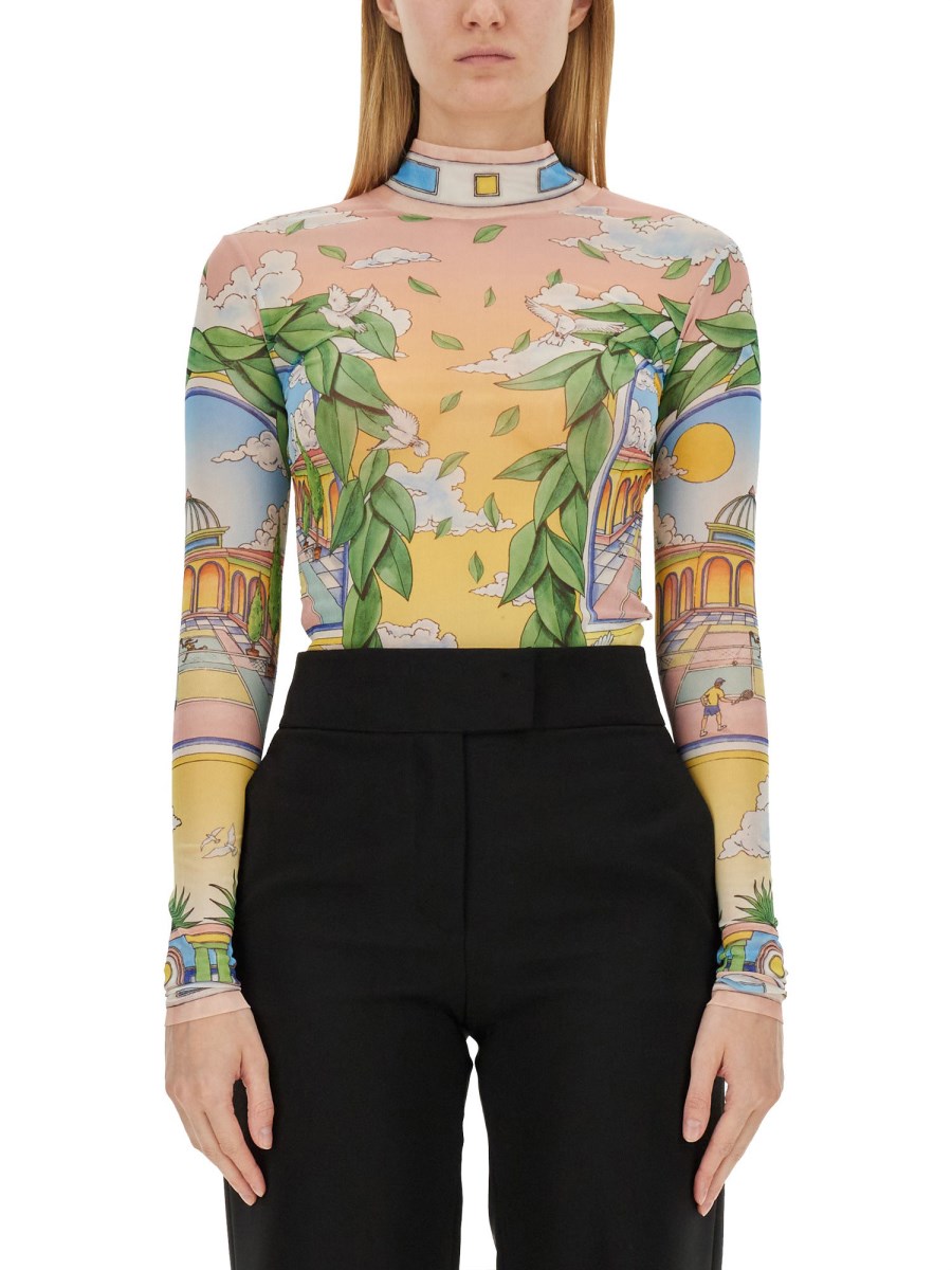 CASABLANCA    MESH TOP WITH PRINT