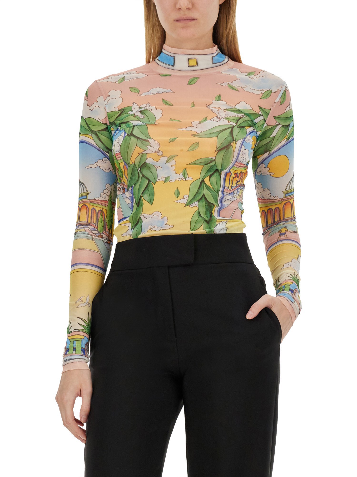 CASABLANCA    MESH TOP WITH PRINT