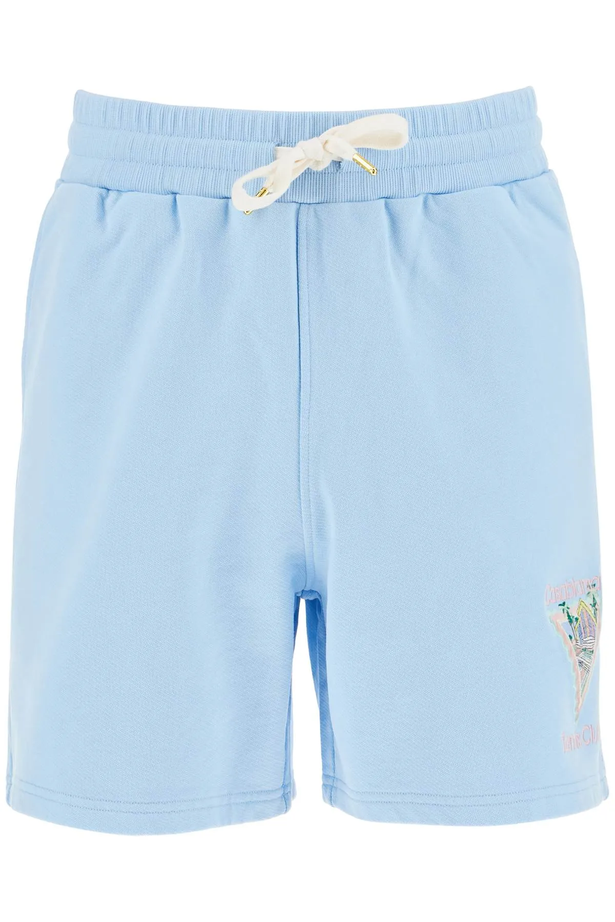 Casablanca Organic Cotton Shorts With Embroidery   Light Blue