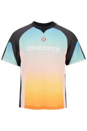 Casablanca Pastel Gradient Football T Shirt   Black