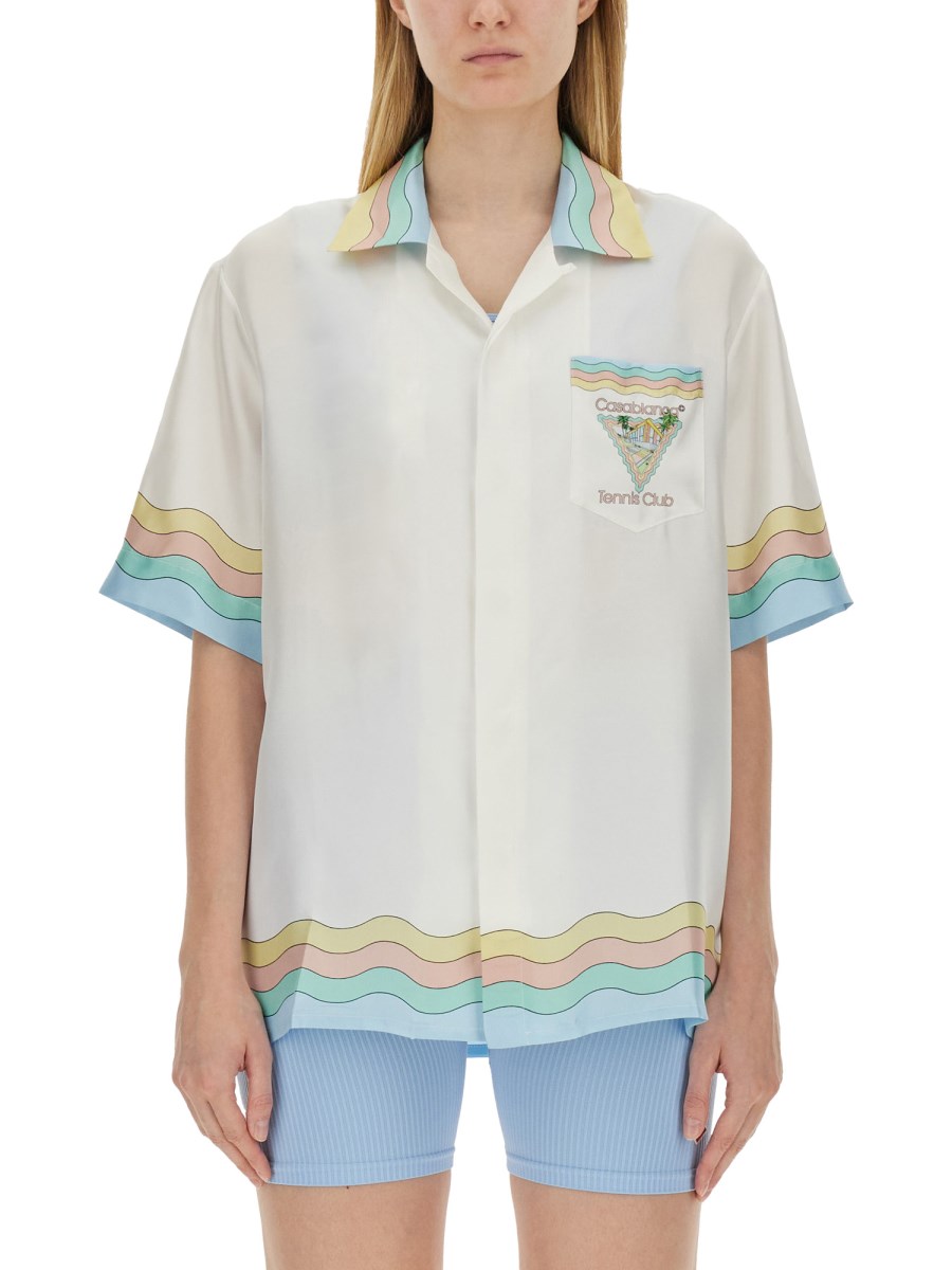 CASABLANCA    SILK LOGO SHIRT