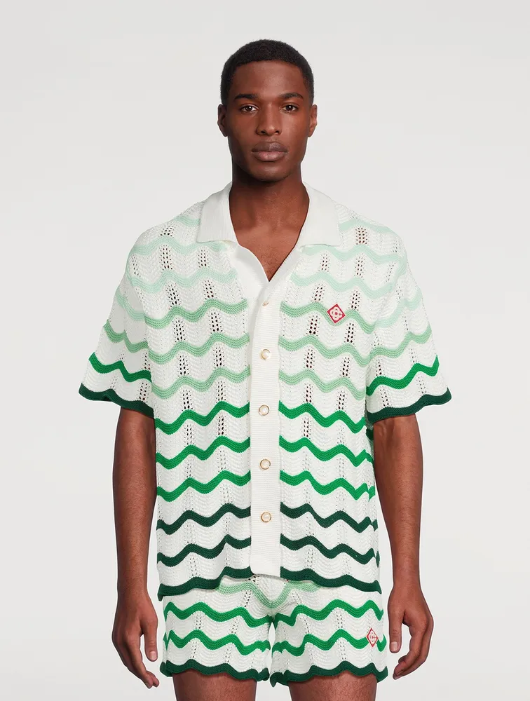 CASABLANCA Wavy Gradient Crochet Shirt