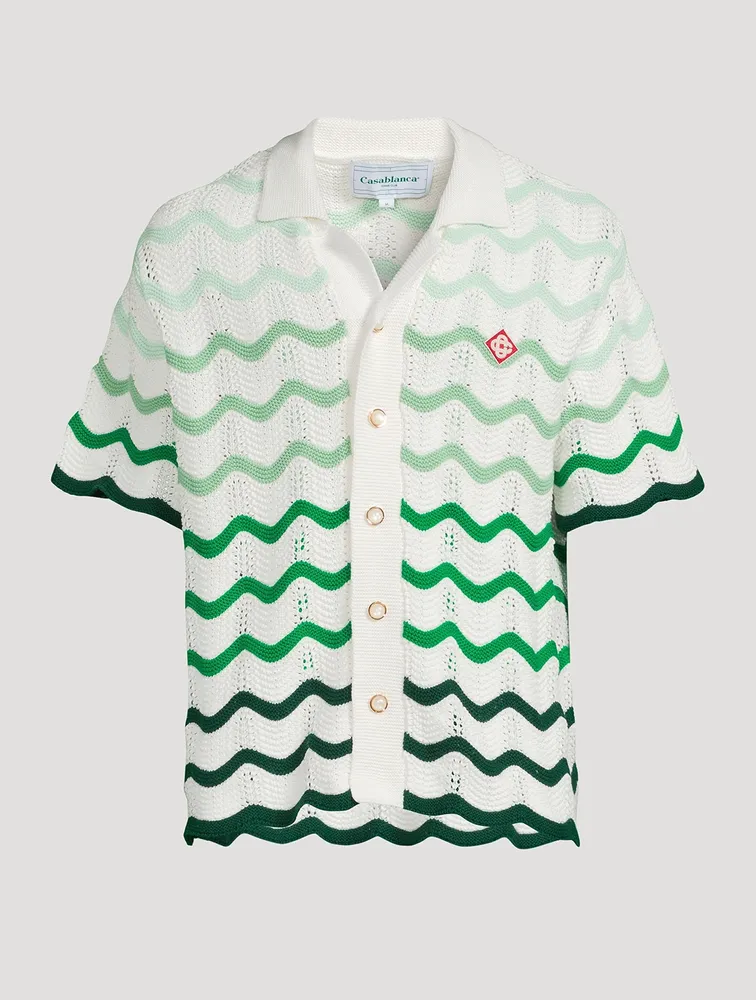 CASABLANCA Wavy Gradient Crochet Shirt