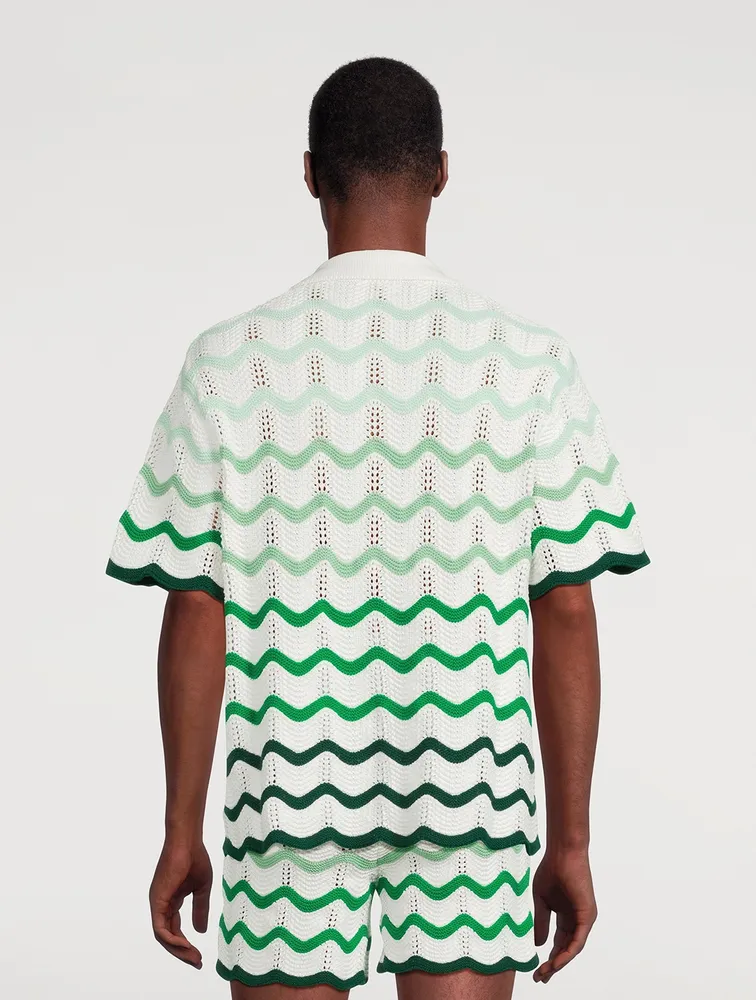 CASABLANCA Wavy Gradient Crochet Shirt