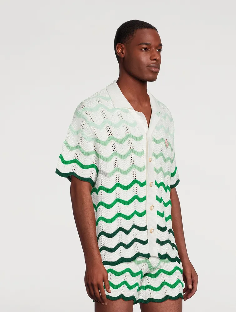 CASABLANCA Wavy Gradient Crochet Shirt