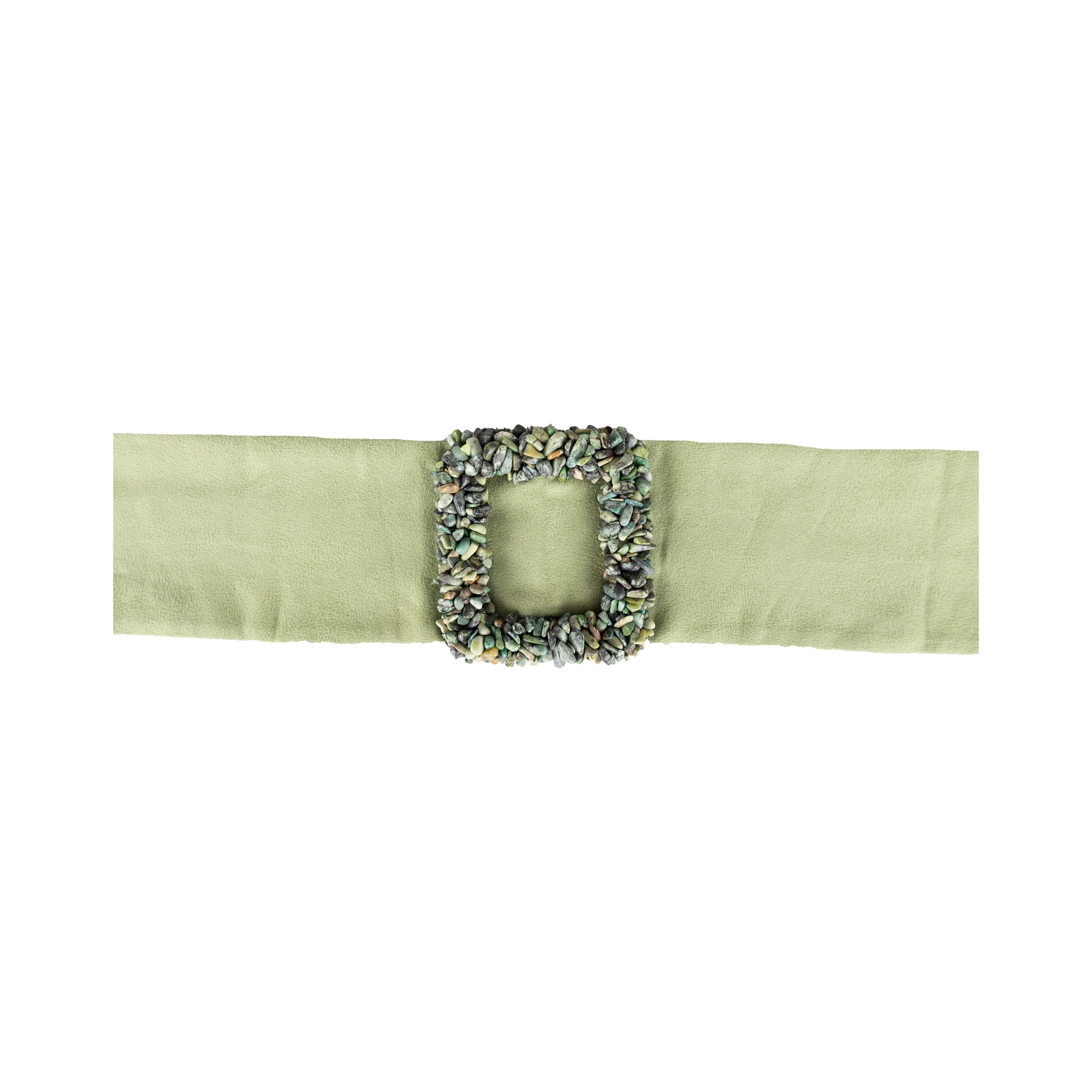 Collection Privée Green Stone Suede Belt - '00s