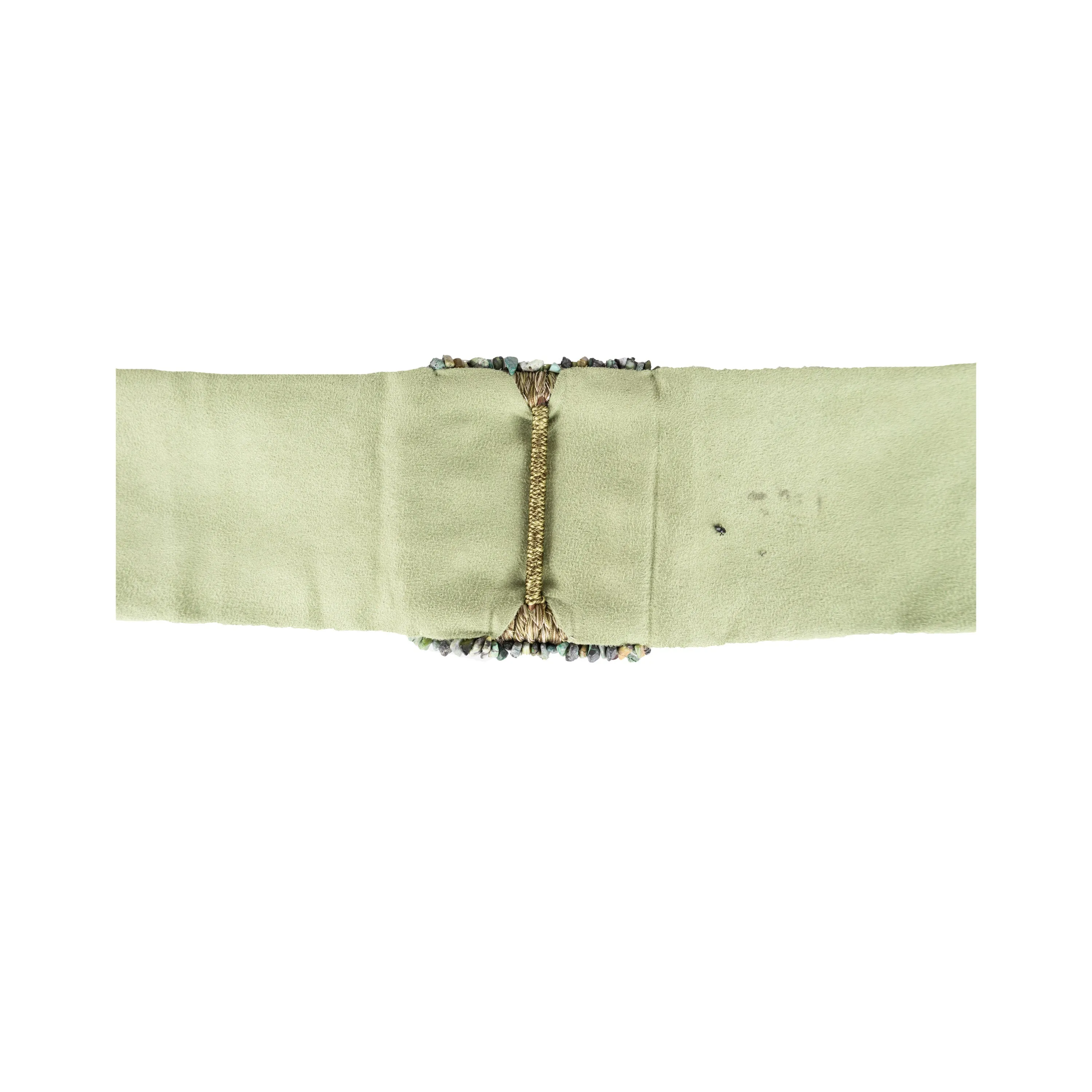 Collection Privée Green Stone Suede Belt - '00s