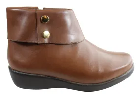 Comfortshoeco Tess Womens Leather Comfort Ankle Boots Made In Brazil