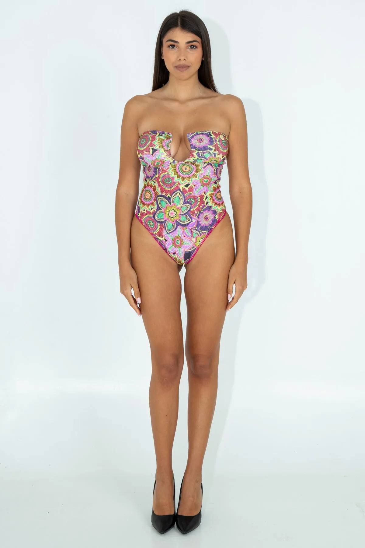 Costume monokini tropical bouquet.