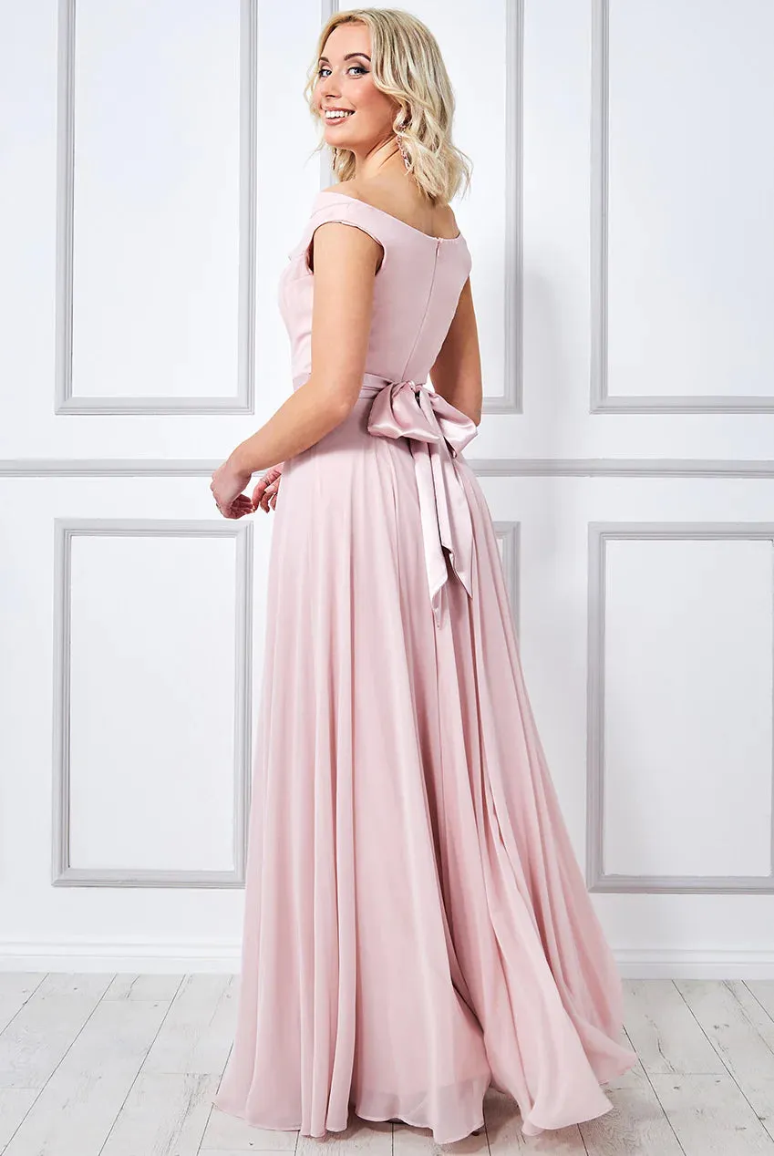 Cowl Neck Chiffon Maxi Dress