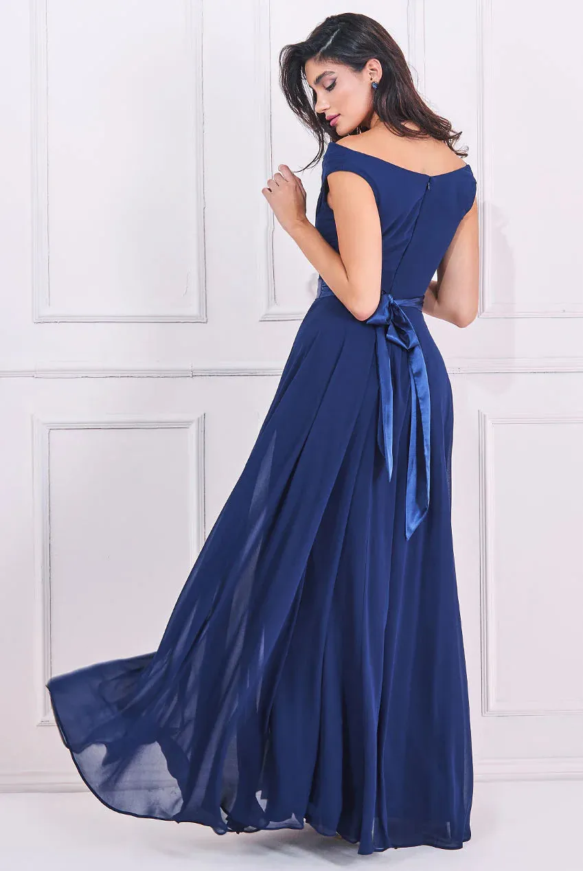 Cowl Neck Chiffon Maxi Dress