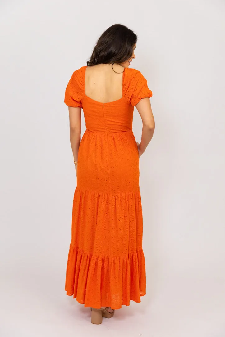 Crochet Trim Puff Sleeve Maxi Dress - Result: Maxi Dress with Crochet Trim and Puff Sleeves