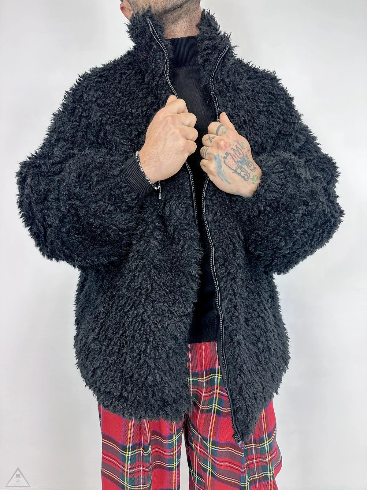 Curly fur bomber jacket.