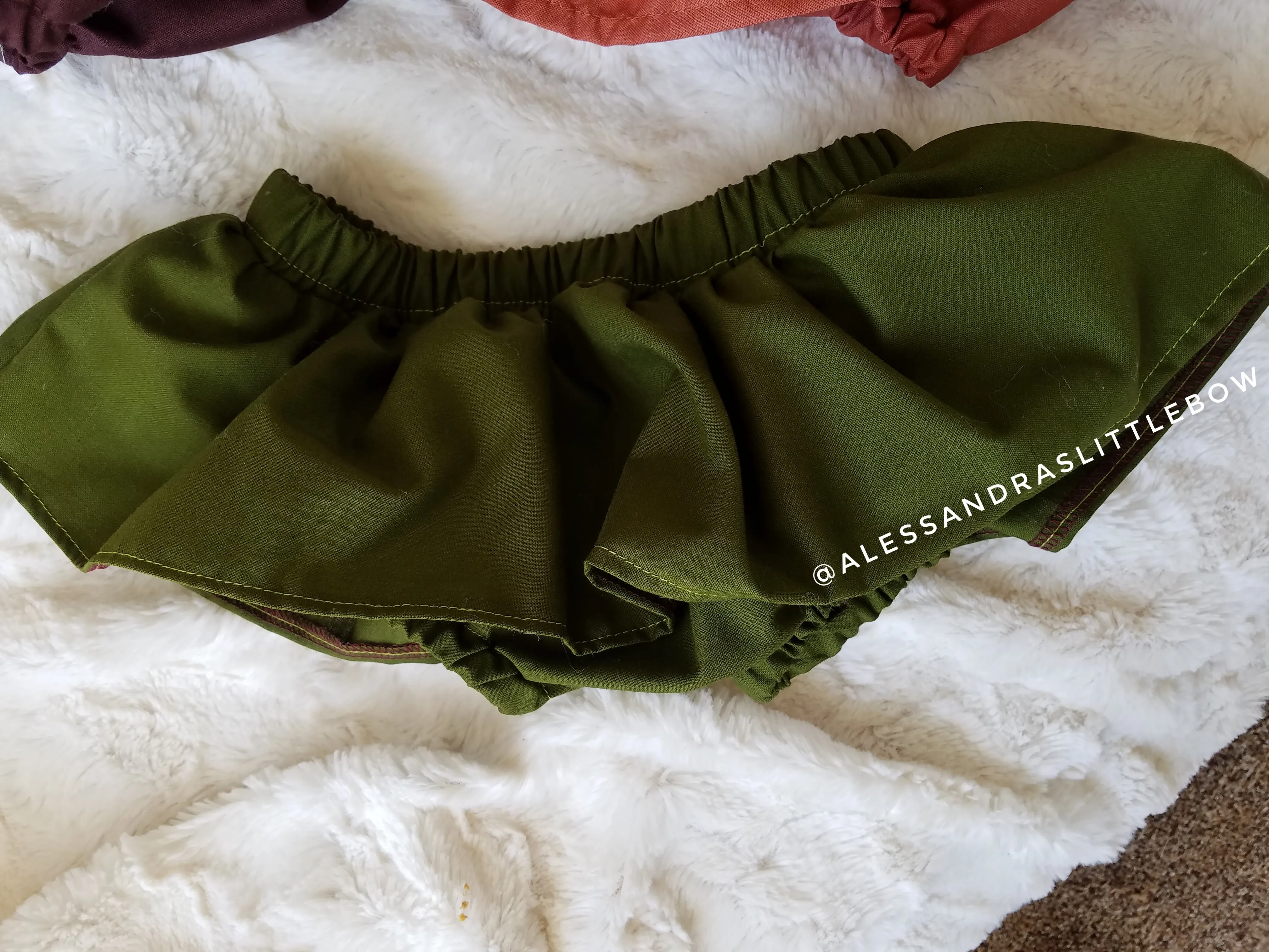 Dark Olive ruffled bloomers