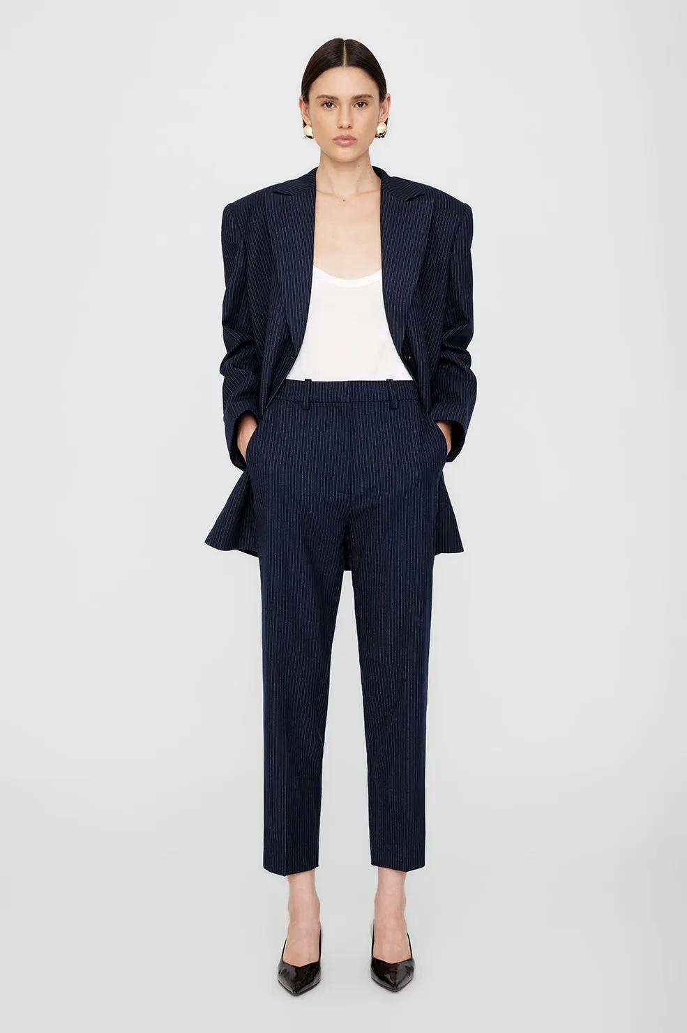 Declan Blazer - Navy Pinstripe