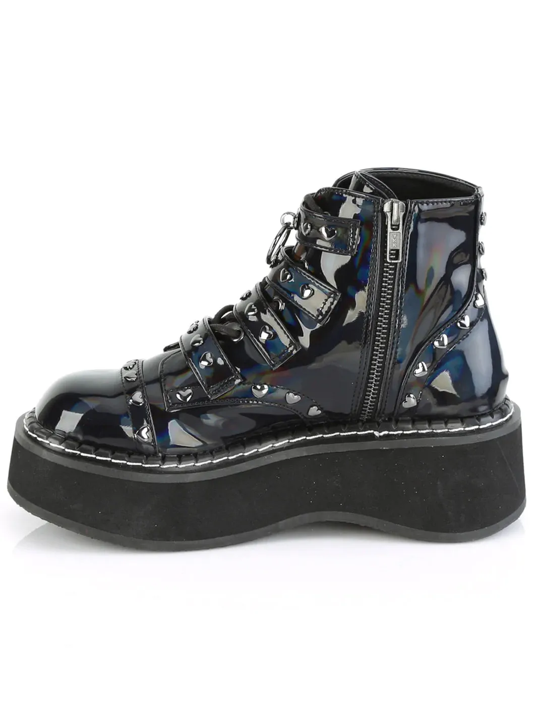 DEMONIA EMILY-315 - Black Hologram Shoes Pre Order