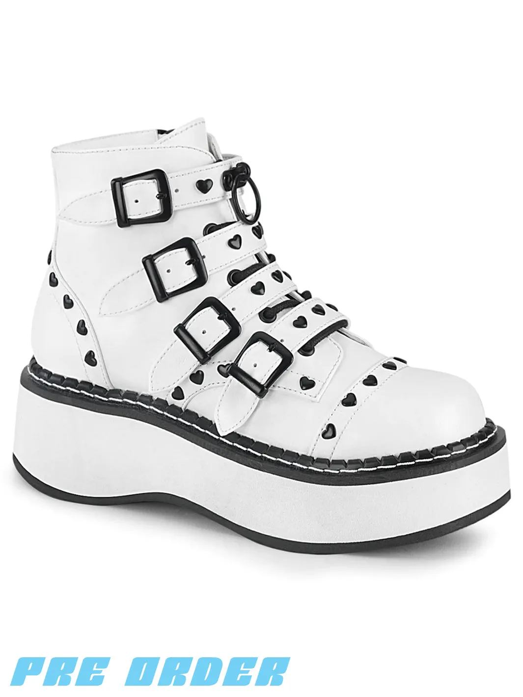 Demonia Emily-315 - White Vegan Leather Pre Order