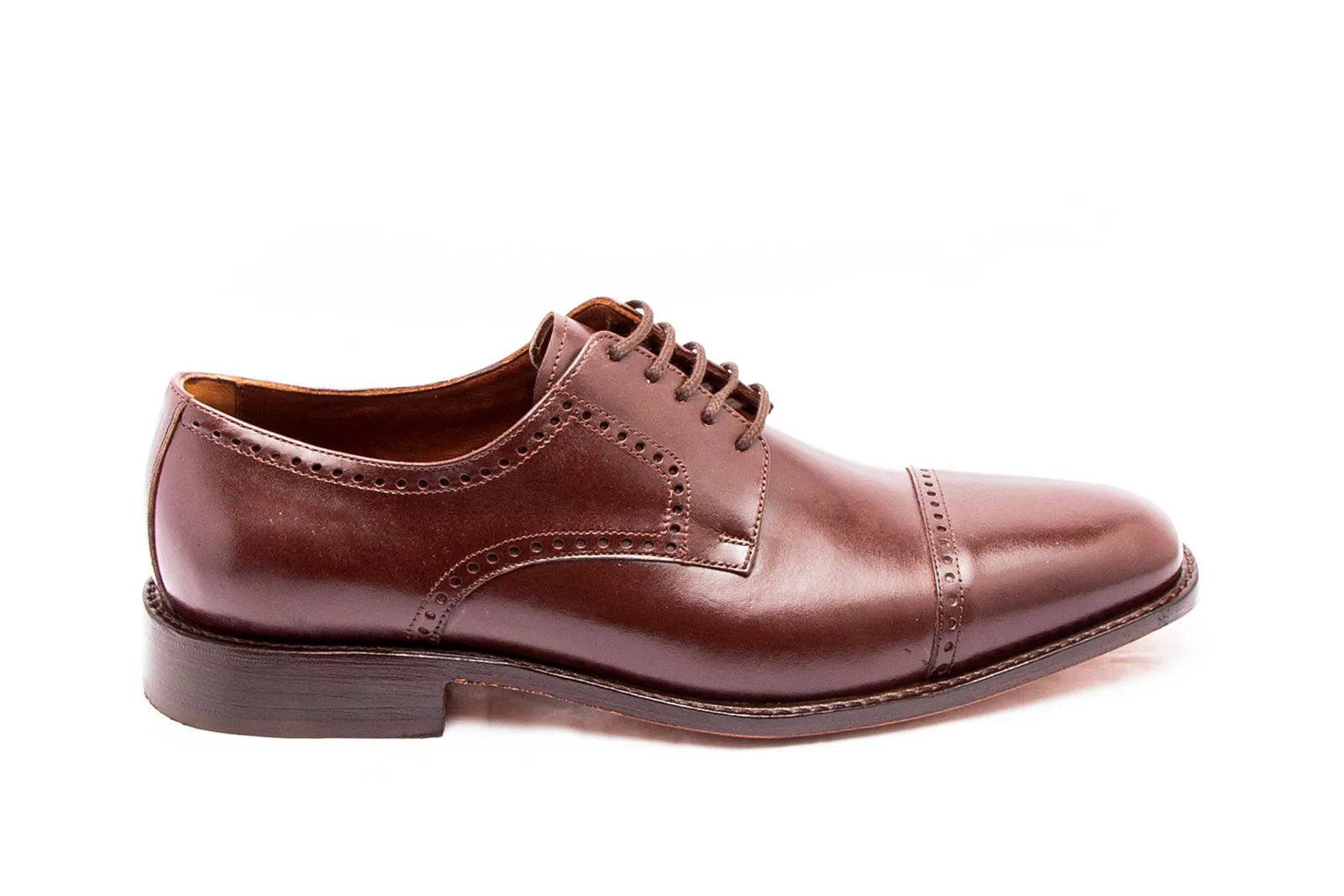 Derby Shoes Dark Brown - Men's Brogue Style - Product Code: 25582