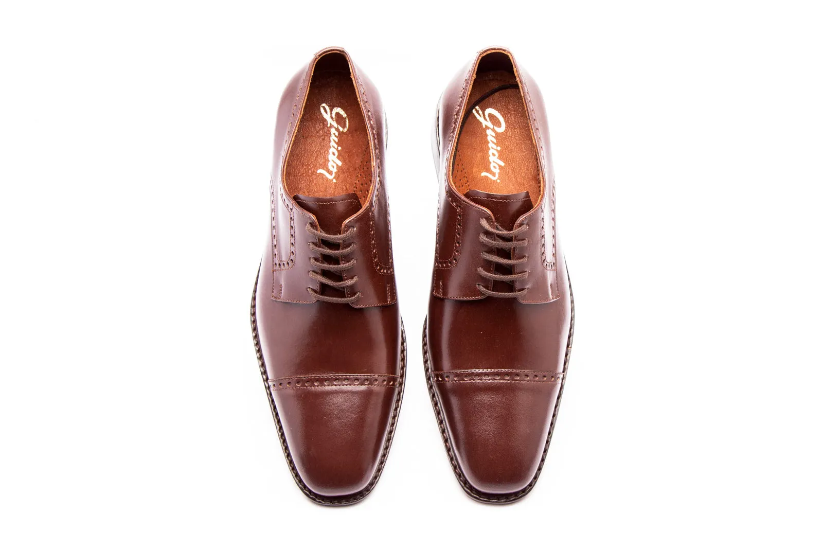 Derby Shoes Dark Brown - Men's Brogue Style - Product Code: 25582