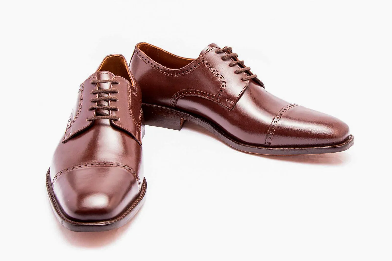 Derby Shoes Dark Brown - Men's Brogue Style - Product Code: 25582