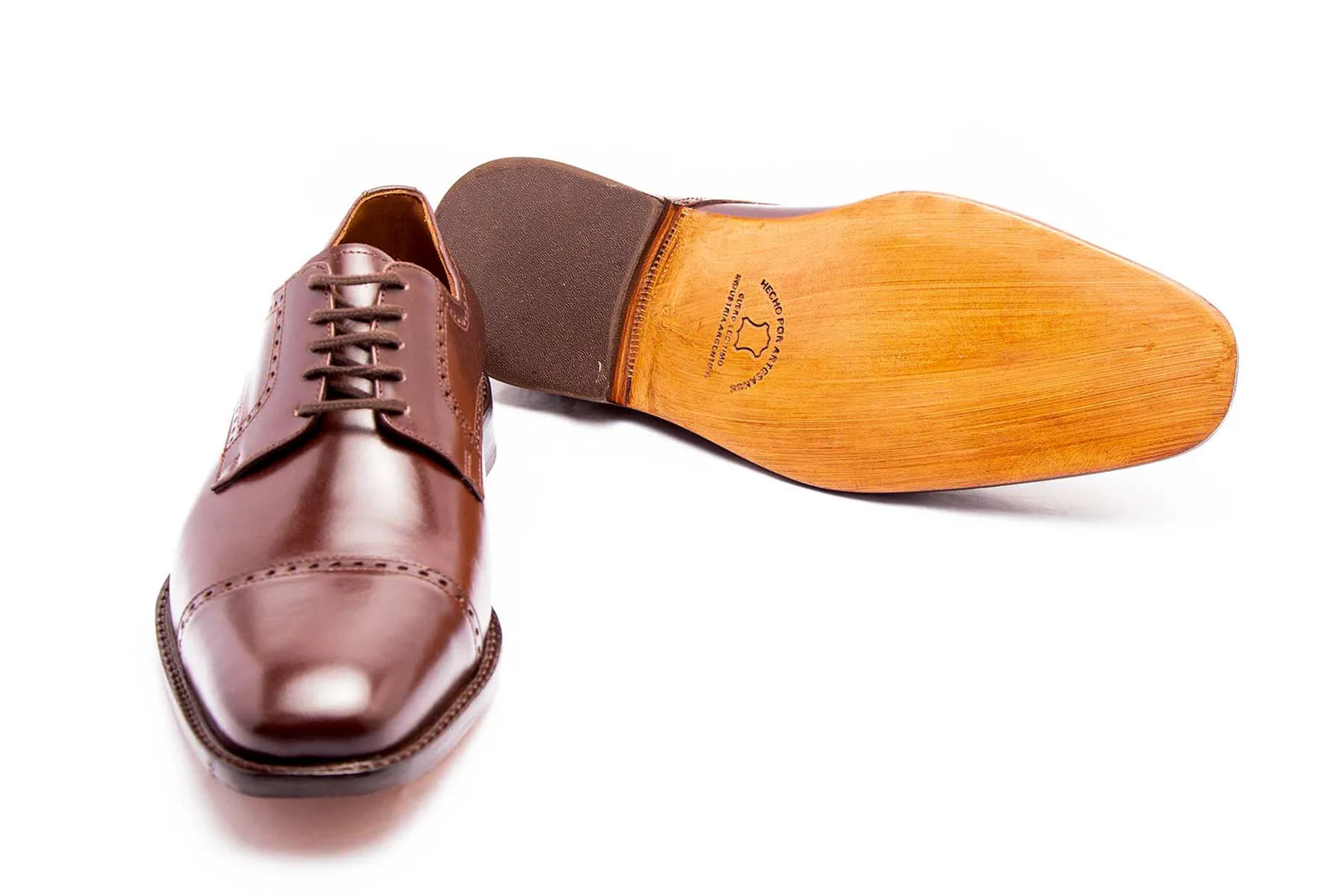 Derby Shoes Dark Brown - Men's Brogue Style - Product Code: 25582