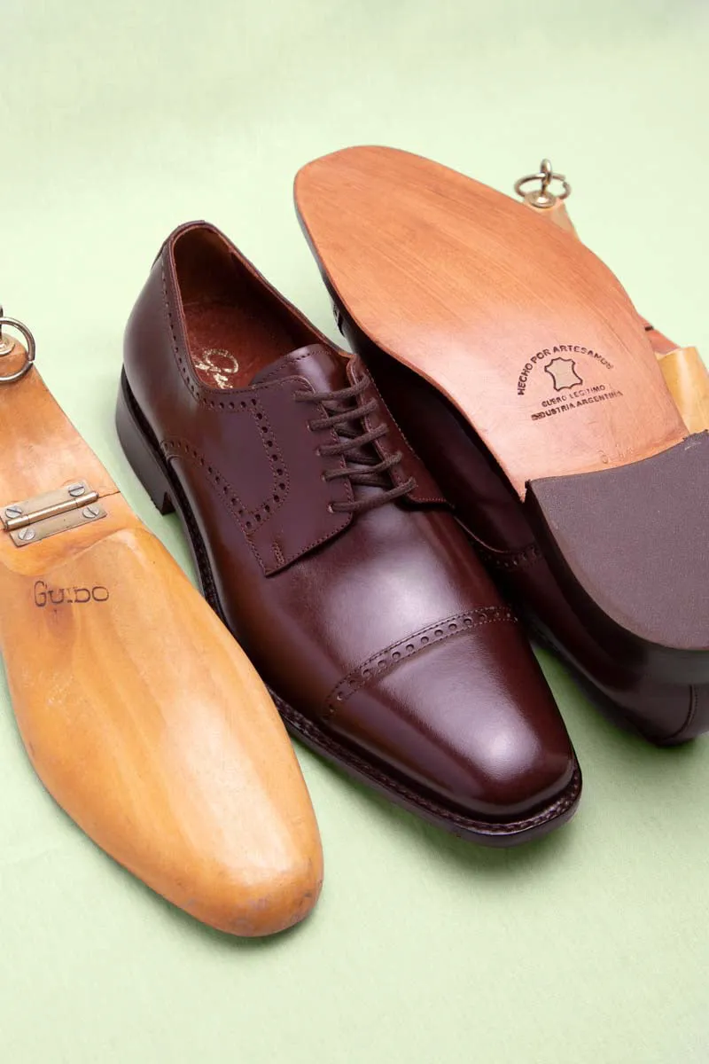 Derby Shoes Dark Brown - Men's Brogue Style - Product Code: 25582