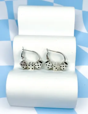 Dice hoop earrings - trendy and stylish fashion accessory.