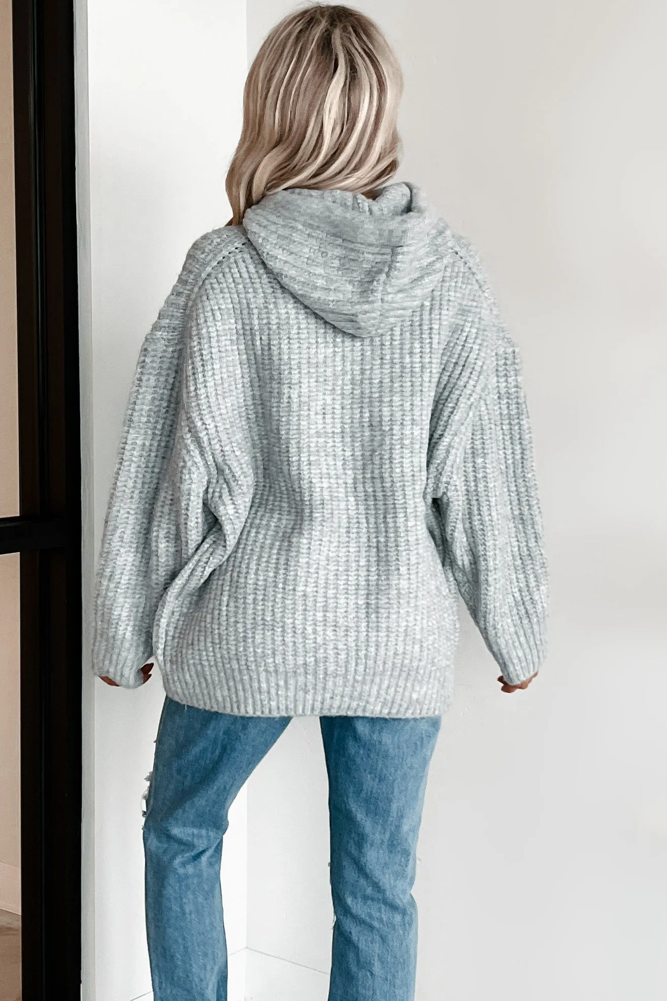 DOORBUSTER Frost Looms Oversized Sweater Knit Hoodie (Heather Grey)