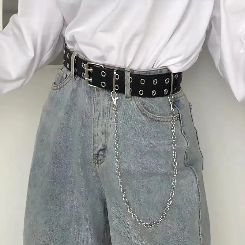 Double-breasted fashion chain belt