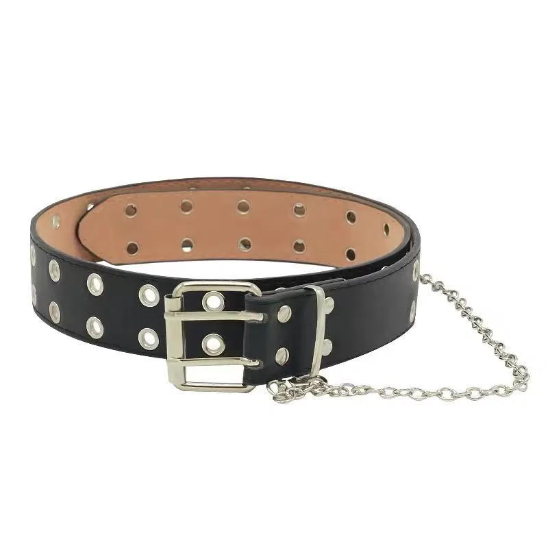 Double-breasted fashion chain belt