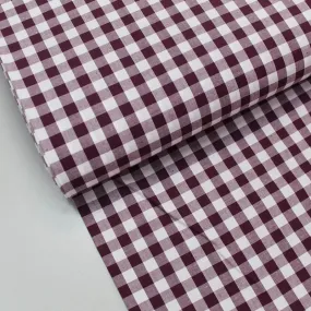 Dressmaking Cotton Gingham - Wide Width - Aubergine and White - High Quality and Affordable