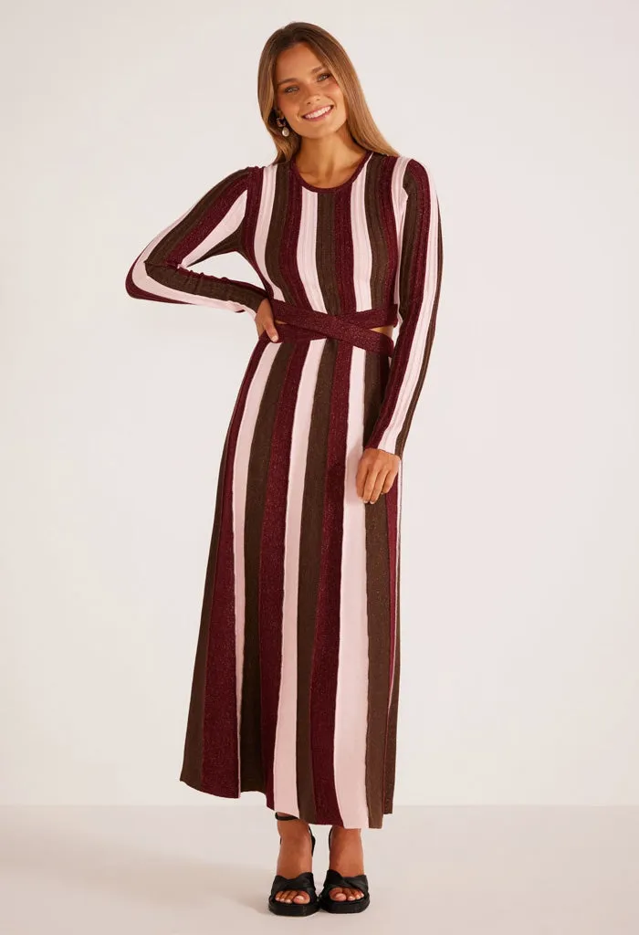 Eden Metallic Stripe Knit Dress.