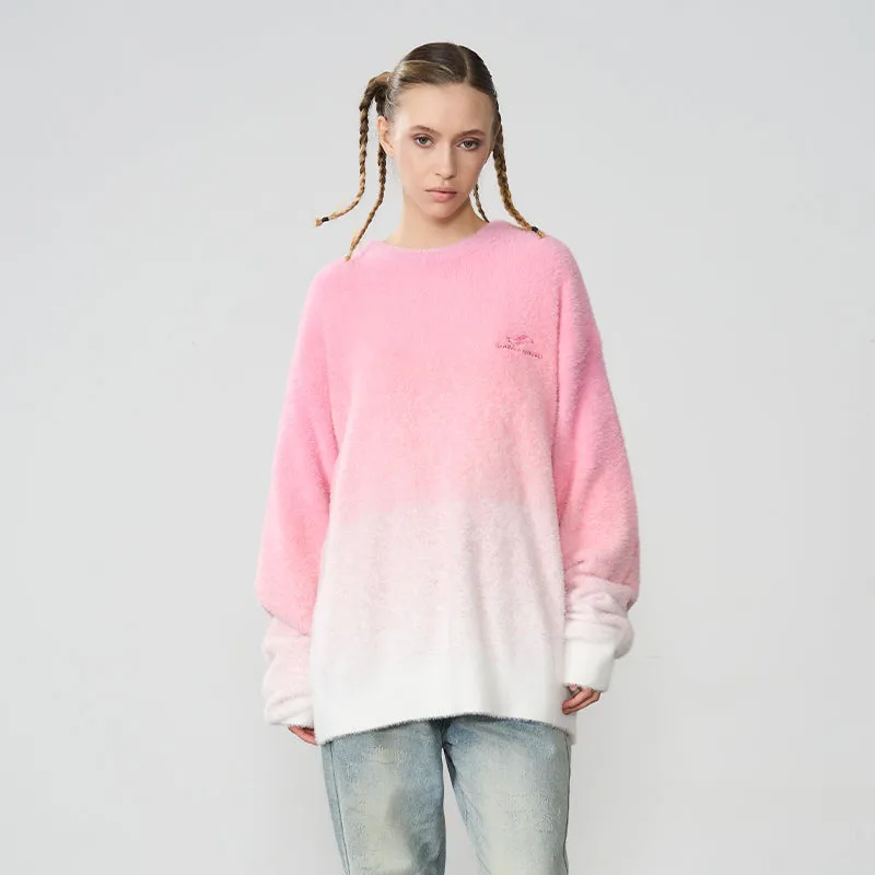 Embroidered Logo Gradient Sweater