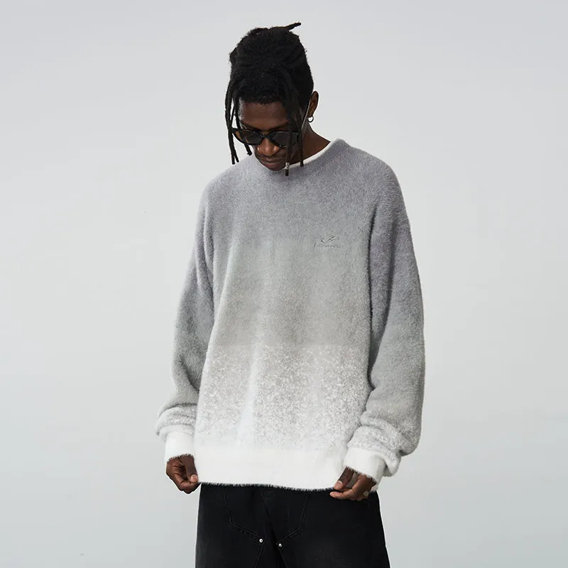 Embroidered Logo Gradient Sweater