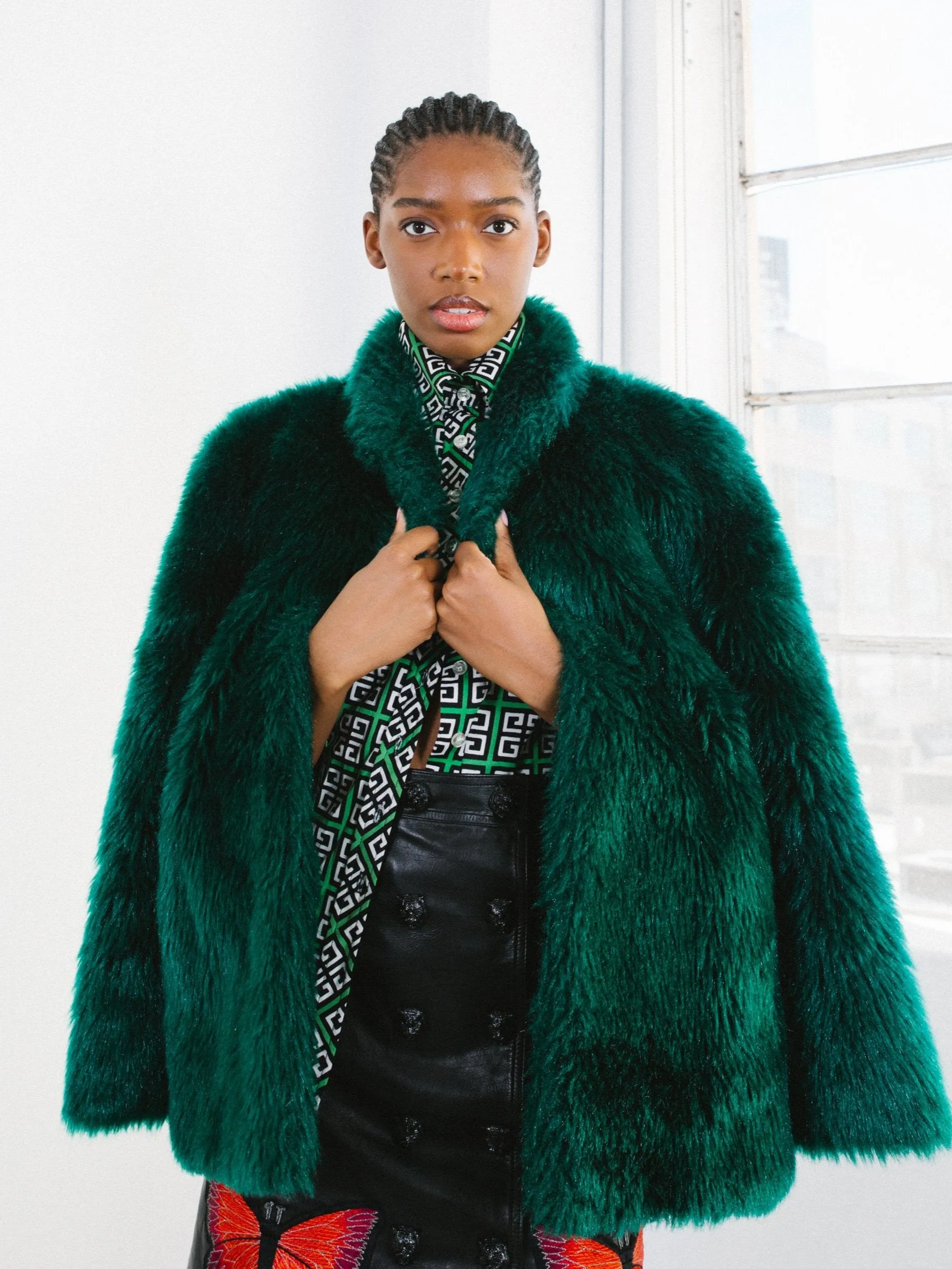 Emerald Chubby Faux Fur Jacket