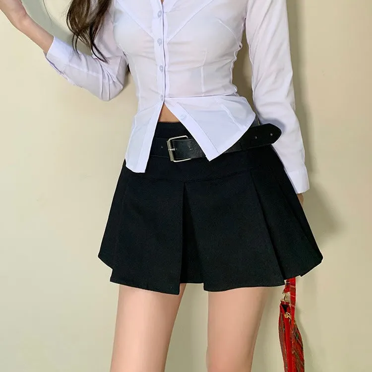 Erin Black Belt Skirt