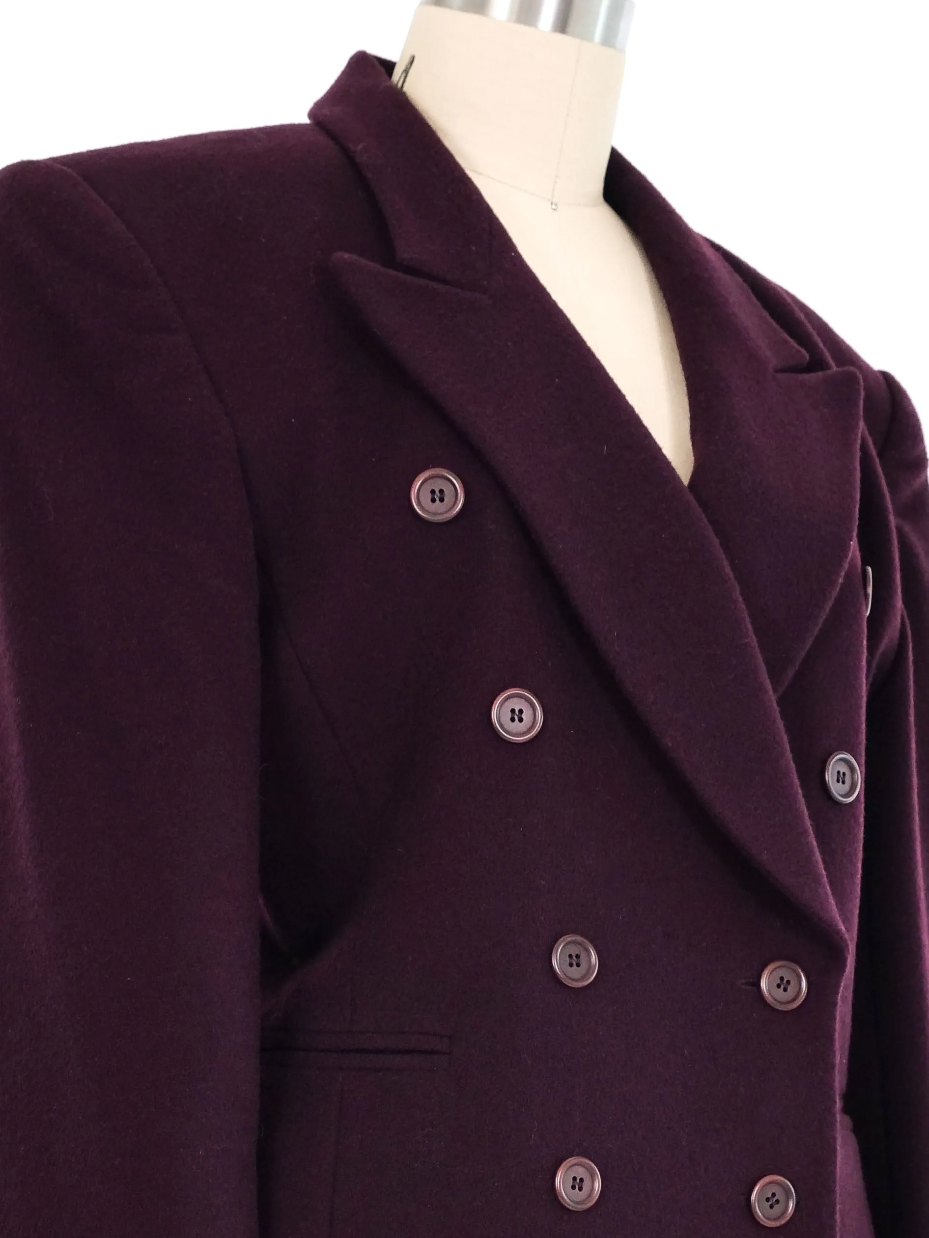 Escada Cropped Plum Wool Blazer