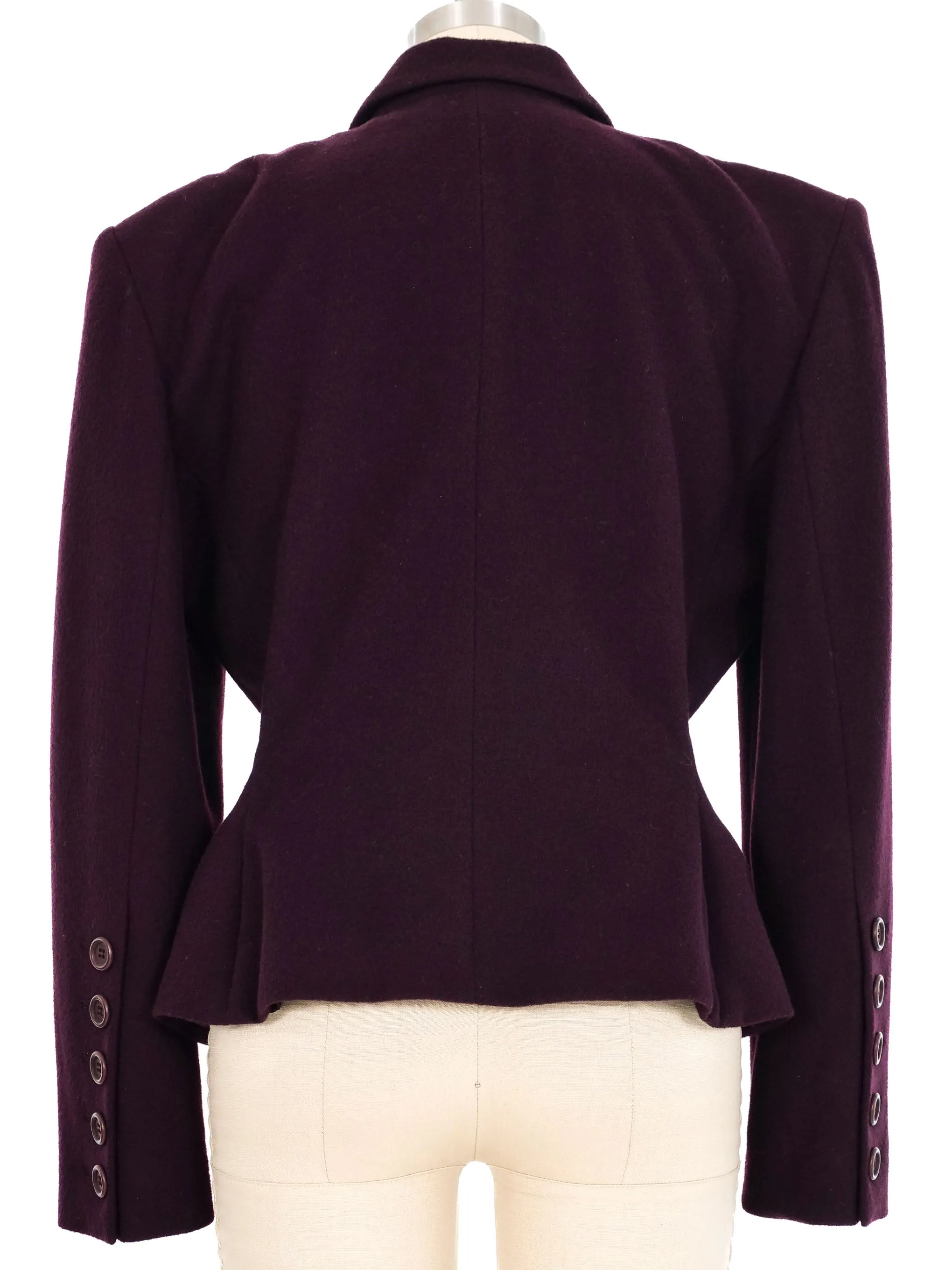 Escada Cropped Plum Wool Blazer