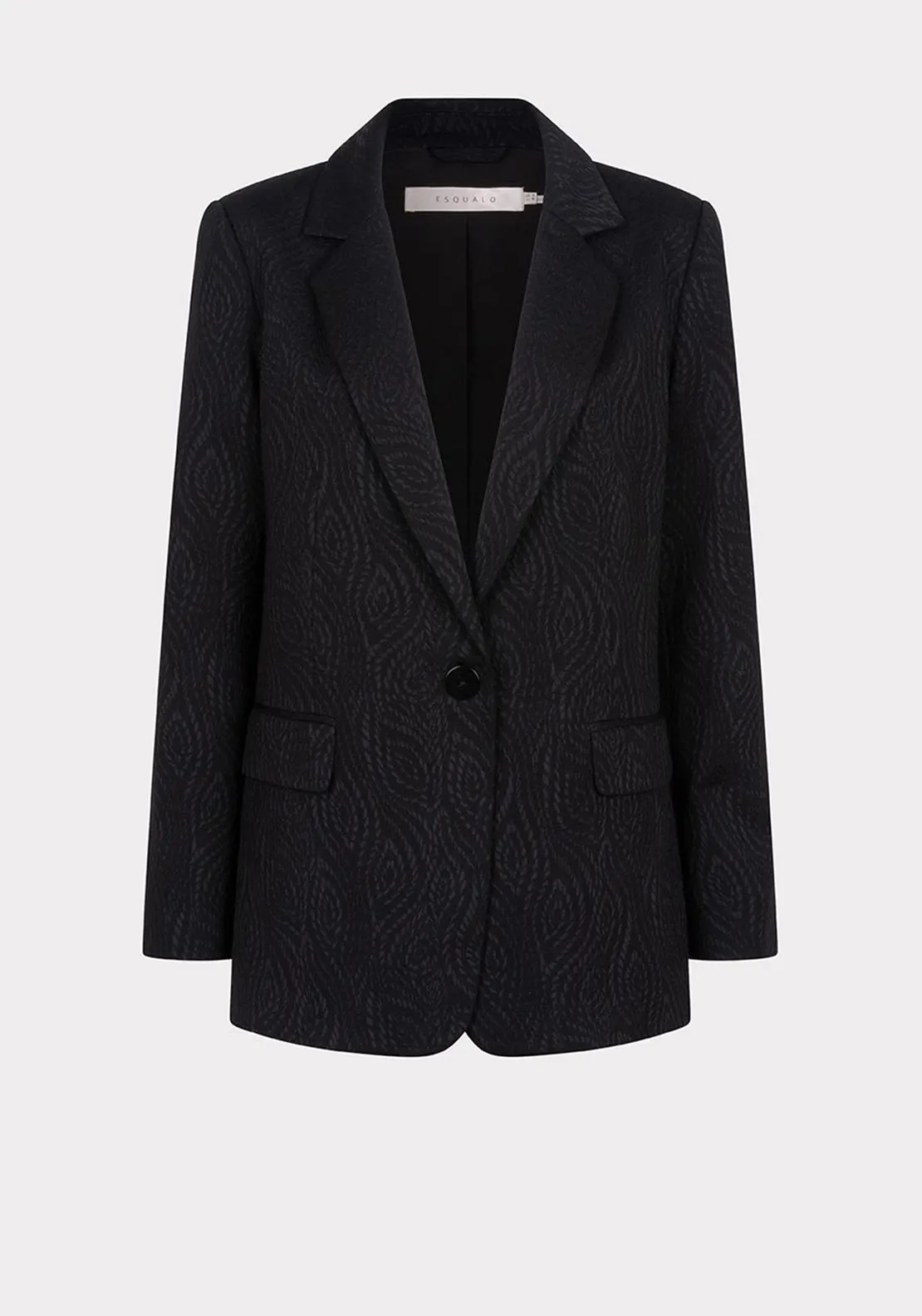 EsQualo Jacquard Single Breasted Blazer, Black