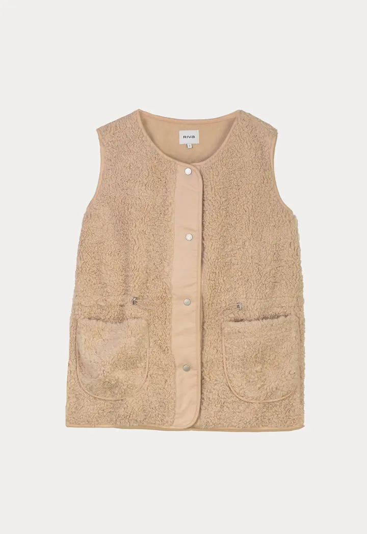 Faux Sheep Fur Hem Vest