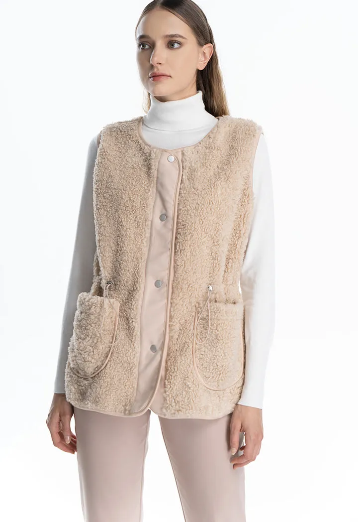 Faux Sheep Fur Hem Vest